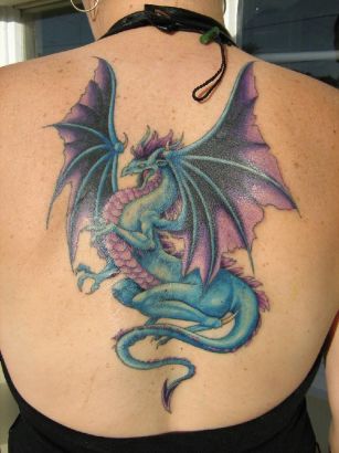 Dragon Tattoos On  Back 